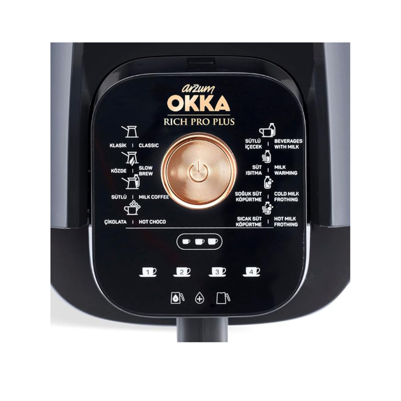 أوكا أرزوم ريتش سبين برو بلس OK0038-0400 | ماكينة قهوة تركية نحاسية | قابس ثنائي السنون | تقنية رغوية متقدمة