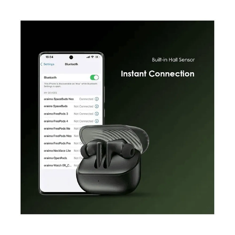 Oraimo SpaceBuds Neo In-Ear Earbuds, Up to 30 Hours - Black