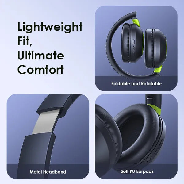 Oraimo BoomPop2S ENC Over-Ear Wireless Headphones - Nebule Blue