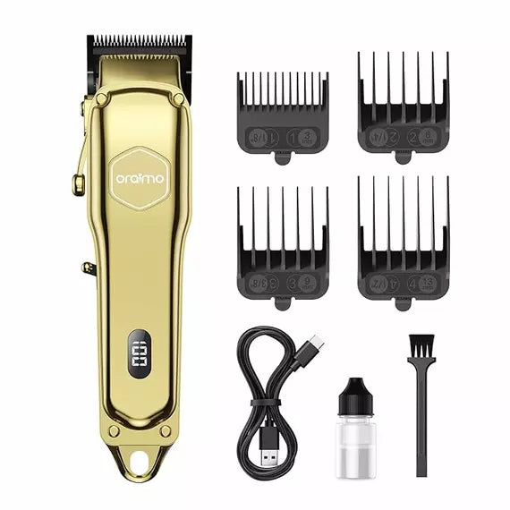 Oraimo Hair Clipper OPC-CL30G – Gold | Fast Charging with AniFast™, 240-Min Battery, Black Diamond Blade