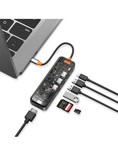 WiWU Usb C 7-in-1 3.0 Ports Type C Hub Adapter For Macbook - Space Gray