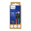 فيليبس بارتي لايت كابل شاحن RGB USB-A إلى USB-C بطول 1 متر - أسود
