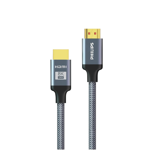فيليبس كابل HDMI فائق السرعة بتقنية 8K 60Hz HDR فيديو ديناميكي - رمادي