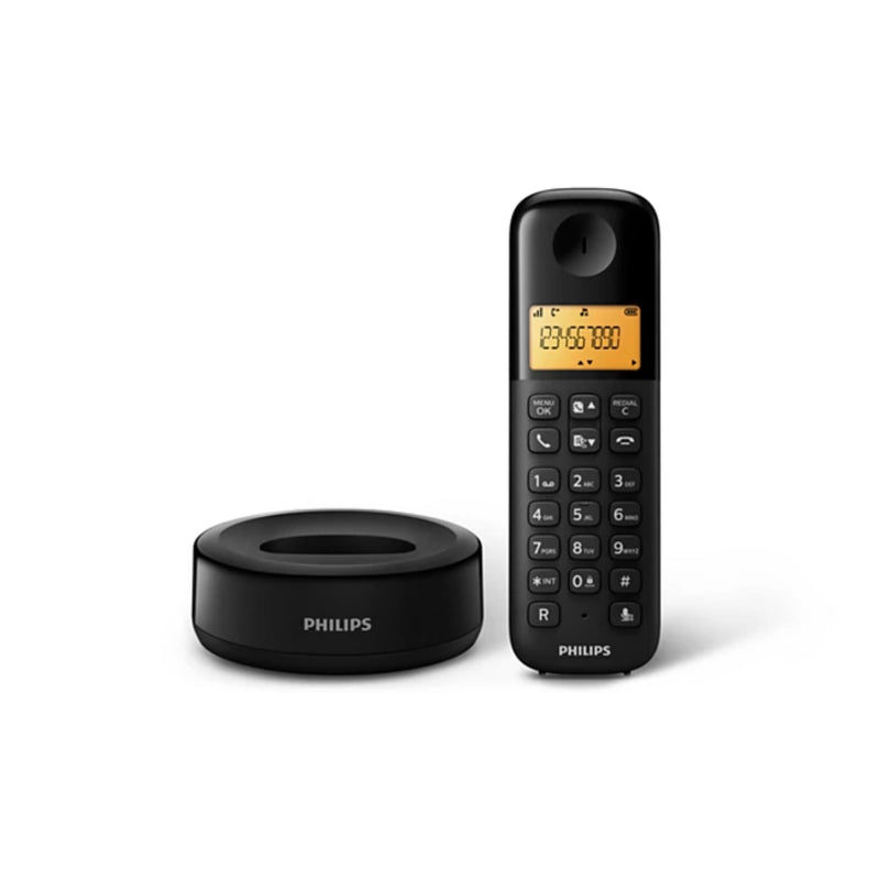 Philips D1601B/63 Cordless Telephone - Black