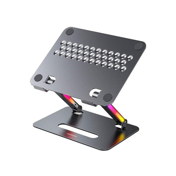 Porodo Gaming 17.3" Aluminum Laptop Stand Al RGB Laptop Cooling Fan - Gray