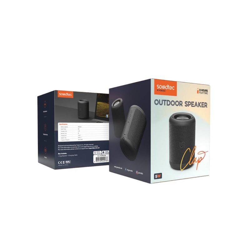 Porodo Soundtec Bluetooth Speaker 8 Hours Playtime Deep Bass Flexible Audio Input IP65 Water-Resistant