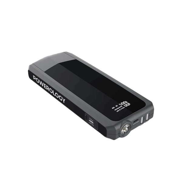 Powerology 12V Jump Starter & 16000mAh Power bank - Black