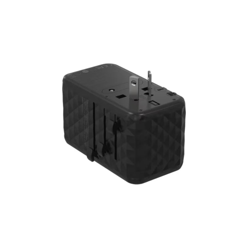 Powerology Universal Adapter 140W X2 Type C port and X2 USB A 15W port - Black