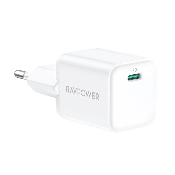 RAVPower 20W USB-C PD Fast Charger – Compact Wall Adapter for iPhone & Android – White