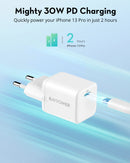 راف باور شاحن 30وات PD سريع - أبيض