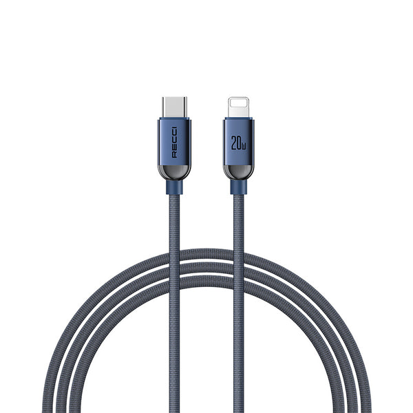 Recci Cable 20W Type-C to Lightning Braided Fabric Fast Charging Cable 1.2m - RSO9CL - Blue