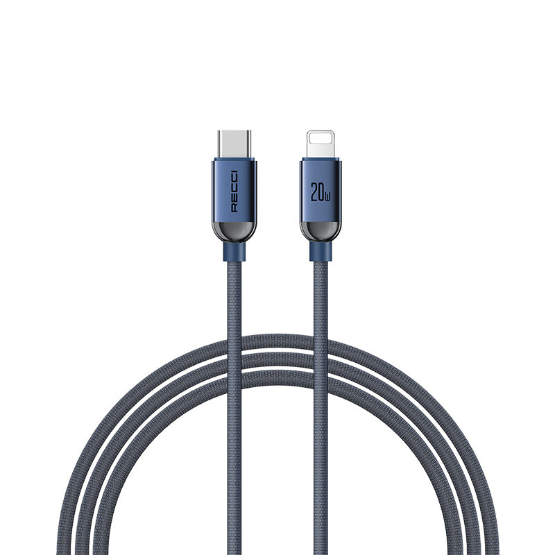 Recci Cable 20W Type-C to Lightning Braided Fabric Fast Charging Cable 1.2m - RSO9CL - Blue