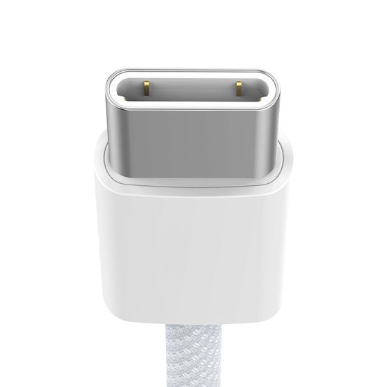 Recci Cable PD60W Type-C to Type-C 1.2M (EMI CLIPS, 48 BRAIDED WIRE) - RS13CC - White