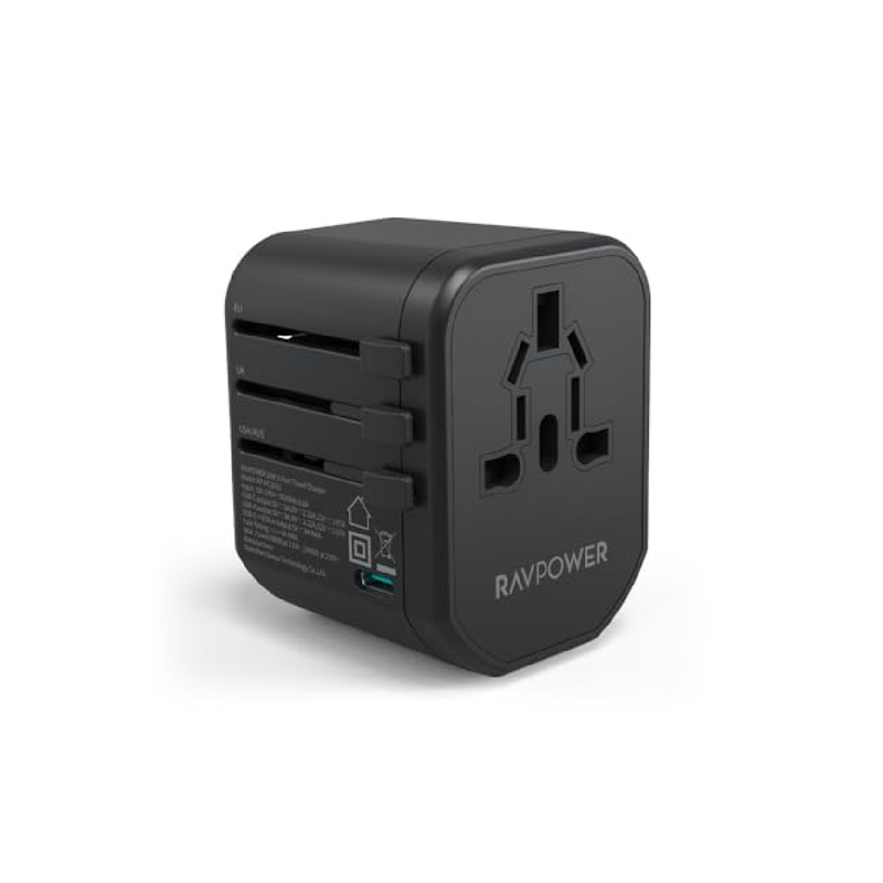 شاحن سفر RavPower PD 20 واط بثلاثة منافذ - PR-PC1033 - أسود