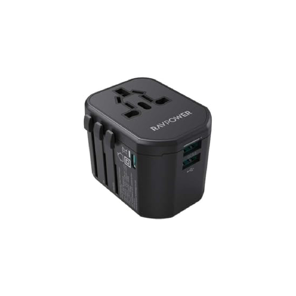 شاحن سفر RavPower PD 20 واط بثلاثة منافذ - PR-PC1033 - أسود