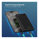 راف باور باور بانك 20000 مللي أمبير - 20 واط - 3 منافذ - رقمي ذكي - أسود