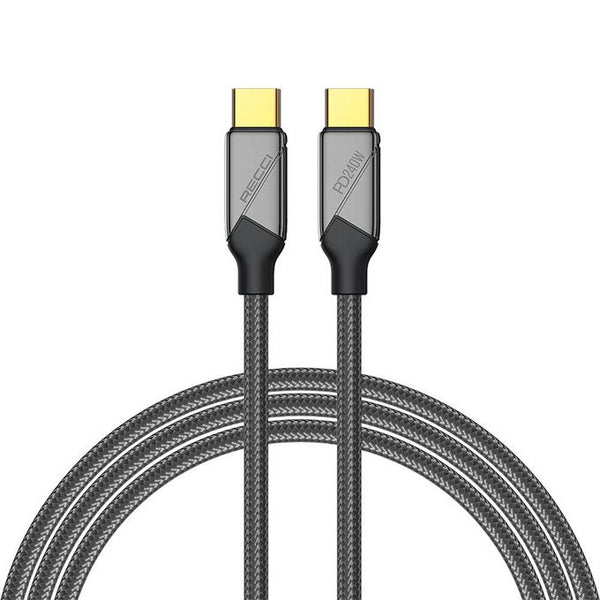 Recci Cable Voyage Series Type-C To Type-C PD 240W, Charging Cable 1.5M - RS18CC - Black