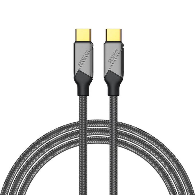 Recci Cable Voyage Series Type-C To Type-C PD 240W, Charging Cable 1.5M - RS18CC - Black