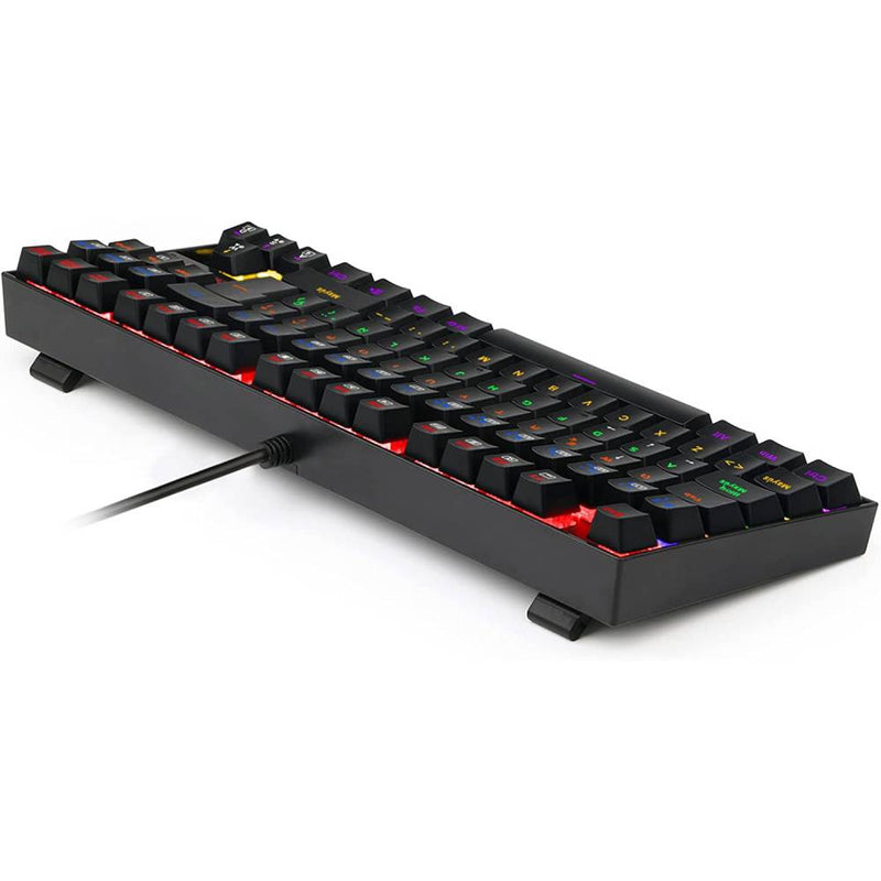 Redragon Kumara Rainbow Mechanical Gaming Keyboard Blue Switch K552LGY-R - Black