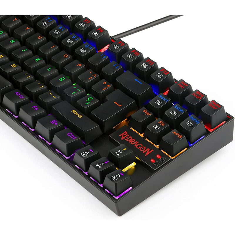 Redragon Kumara Rainbow Mechanical Gaming Keyboard Blue Switch K552LGY-R - Black