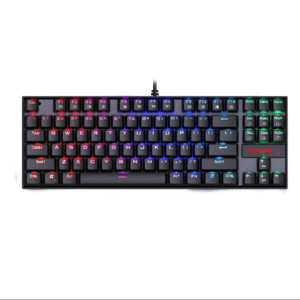 Redragon Kumara Rainbow Mechanical Gaming Keyboard Blue Switch K552LGY-R - Black