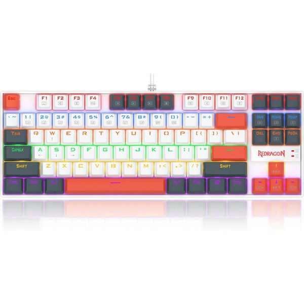 Redragon Kumara Rainbow RGB Backlit Mechanical Gaming Keyboard Red Sw - White