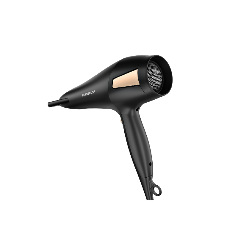 Rush Brush D2 Pro – Professional 2500W Hair Dryer with Removable Air Filter, Black