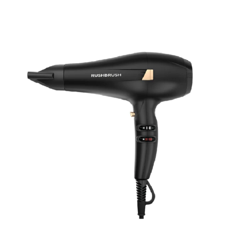 Rush Brush D3 Pro Hair Dryer, Cool Shot To Lock In Your Look, 2300 Watt - Black