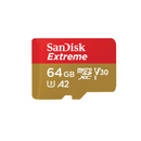 بطاقة SanDisk Extreme Micro SDXC سعة 64 جيجابايت - 170 ميجابايت - 80 ميجابايت - أحمر