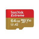 بطاقة SanDisk Extreme Micro SDXC سعة 64 جيجابايت - 170 ميجابايت - 80 ميجابايت - أحمر