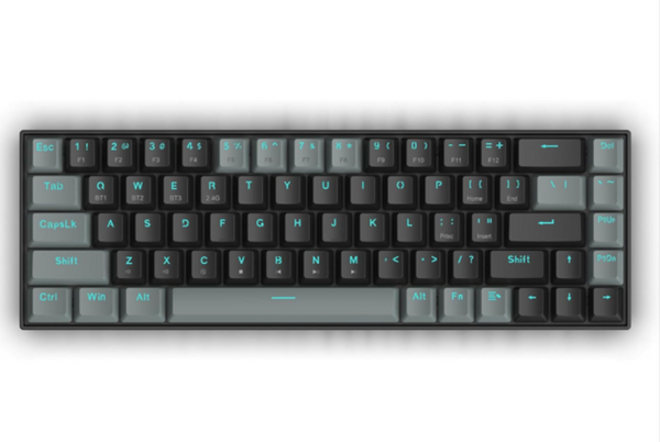 Redragon Gwern Dual Mode Wireless Bluetooth Mechanical Keyboard - Red Switch, Black/Grey