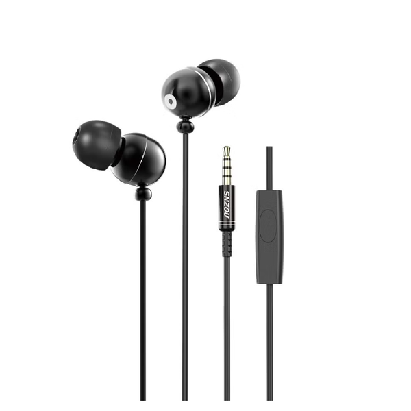 Snzou SN-005 DeepBass Wired Earphones With Mic 3.5mm - Black