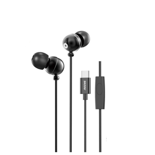 Snzou SN-006 DeepBass Type-C Wired Earphones with Mic - Black