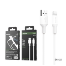 سينزو SN-122 كابل شحن سريع 3A USB-A إلى لايتنج بطول 1 متر - أبيض