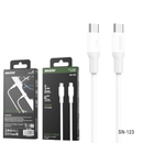 سينزو SN-123 تربو لينك 100W كابل تايب-سي إلى تايب-سي بطول 1 متر - أبيض