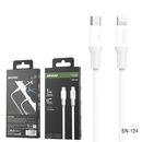 سينزو SN-124 كابل شحن سريع 27 واط تايب-سي الي لايتنج بطول 1 متر - أبيض