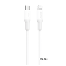 سينزو SN-124 كابل شحن سريع 27 واط تايب-سي الي لايتنج بطول 1 متر - أبيض