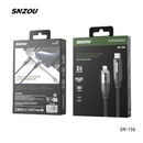 سنزو SN-156 كابل من النوع C إلى لايتينج بقوة 27 واط مع خاصية الإيقاف التلقائي السريع والآمن - أسود