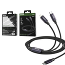 سينزو SN-164 كابل بيانات ثنائي الشحن 2في1 100 واط ثنائي المنفذ تايب-سي بطول 2 متر - أسود