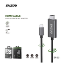 سينزو SN-52 كابل اتصال عالي الدقة تايب-سي إلى HDMI بطول 2 متر - رمادي