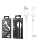 Snzou SN-121 ProSync 3A USB-A to Type-C 1m Cable - White