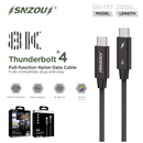Snzou SN-177 2000MM 8K Thunderbolt 4 Full-Function Nylon Data Cable - Black