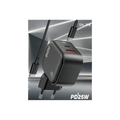 Snzou SN-398 SwiftCharge 25W Dual Port USB-C & USB-A Charger With Cable - Black