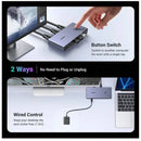 محول يوجرين CM692 HDMI ثنائي في واحد بدقة 8K 60Hz وسرعة نقل بيانات 5 جيجابت في الثانية - رمادي