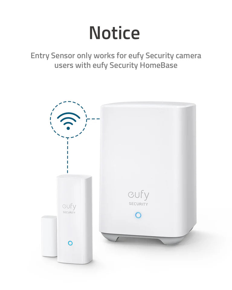 Eufy Security, Entry Sensor, Detects Opened and Closed Doors or Windows, Sends Alerts - T89000D4 - White