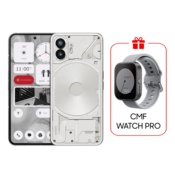 Nothing Phone 2, 256GB, 12GB RAM, Dual 50 MP, Snapdragon 8+ Gen 1 - White + cmf Watch Pro Gift🎁