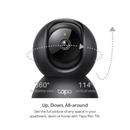 تابو C211 كاميرا للمراقبة المنزلية بتقنية واي فاي، قابلة للتحريك والإمالة - أسود