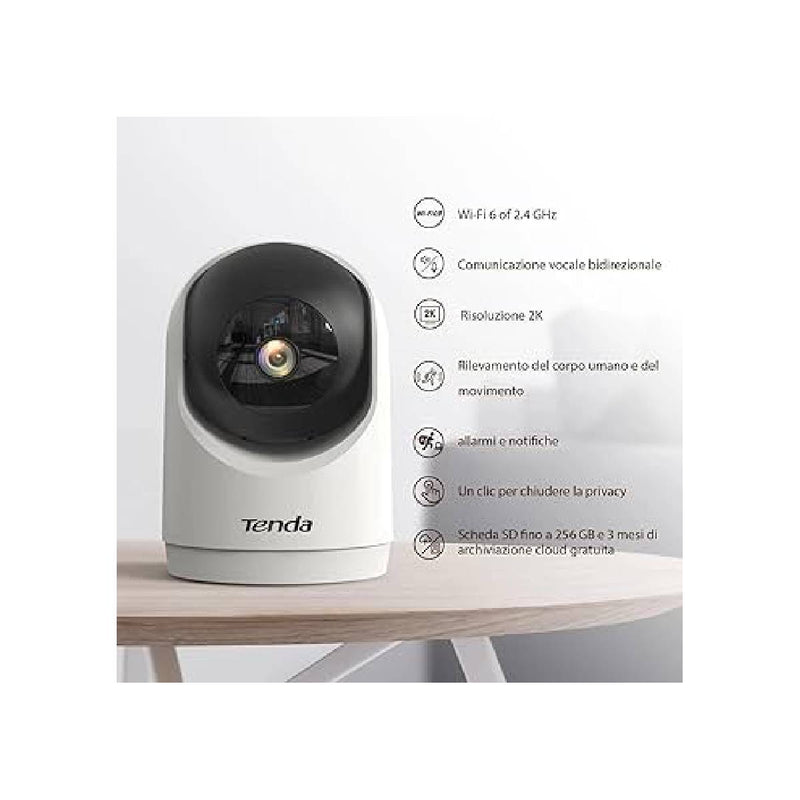 Tenda CP3 Wi-Fi 6 Security Pan - Tilt 3MP Quad HD 2K Camera - White