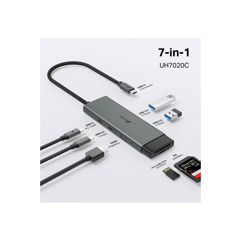 TP-Link USB Type-C 7-in-1 Hub - Gray