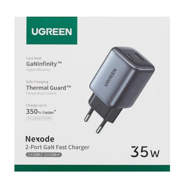 UGREEN Nexode 2-Port, 35W GaN Fast Charger - CD350  - Space Grey